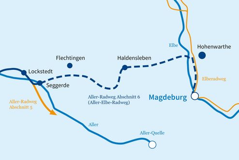 Karte des Aller-Elbe-Radwegs - Seggerde bis Hohenwarthe Karte des Aller-Elbe-Radwegs - Seggerde bis Hohenwarthe