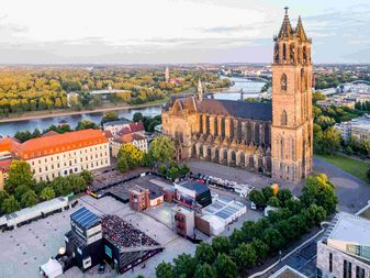 Der Magdeburger Dom aus der Luft Der Magdeburger Dom aus der Luft